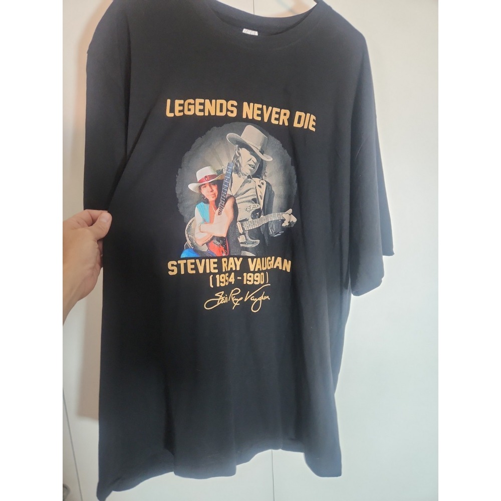 Stevie Ray Vaughn Legends Never Die 1954 - 1990 Black T-shirt Shirt 3XL